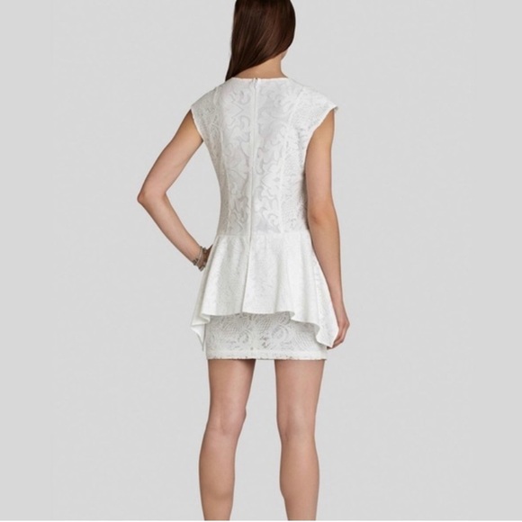 BCBGMAXAZRIA Isabel Lace Side Draped Peplum Mini Dress- NWT- 2 - Picture 10 of 16
